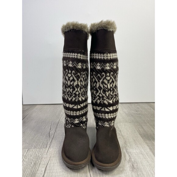 CORRAL Women's Knit Winter Boots P5063 Brown Nordic Woven Size 5 (S) - Picture 2 of 9